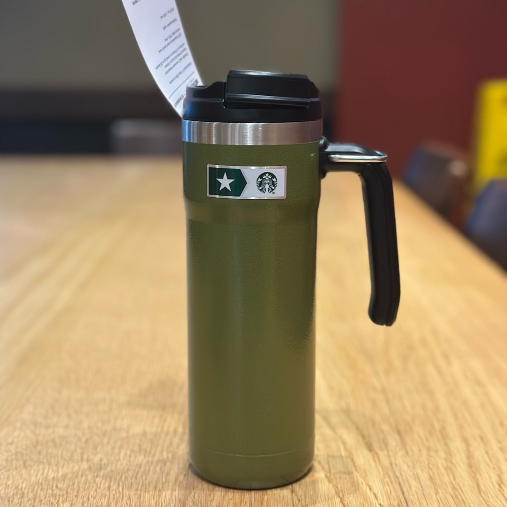Starbucks Military Commitment Stanley Double Walled Hammered Steel Tumbler 20 oz